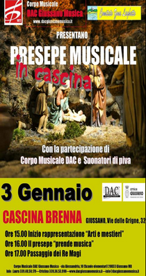 locandina dell'iniziativa con statuine del presepe